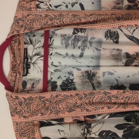 Tolani Collection Boho Beachy Coastal Open Kimono Vacation Resort Size Large - Picture 6 of 10